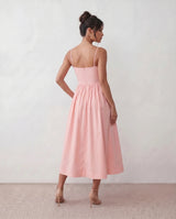 Layla Spaghetti Strap Low Back Midi Dress