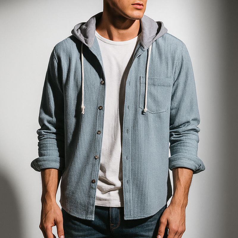 Bordeaux Hooded Cord Sweater