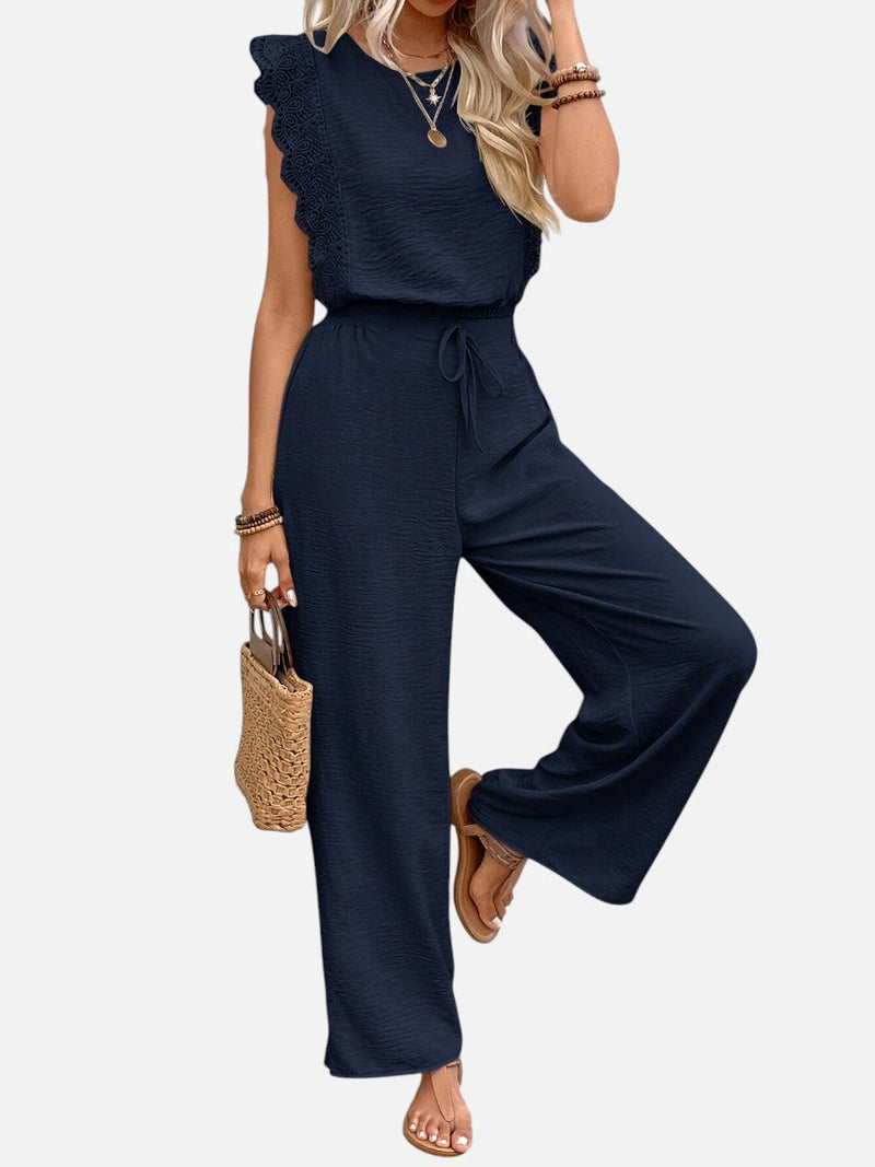 Women’s Two Piece Outfit Set - Relaxed Top & Wide Leg Trousers