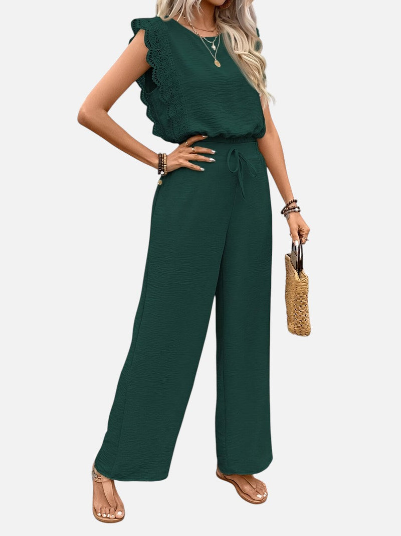Women’s Two Piece Outfit Set - Relaxed Top & Wide Leg Trousers