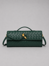 Women’s Woven Leather Look Clutch Bag – Timeless Elegant Design