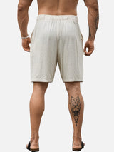Men’s Casual Drawstring Shorts – Lightweight Linen Look