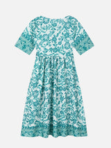 Women’s Floral V-Neck Midi Dress – Relaxed Summer Elegance