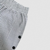 Women’s Striped Button Detail Trousers – Relaxed Fit