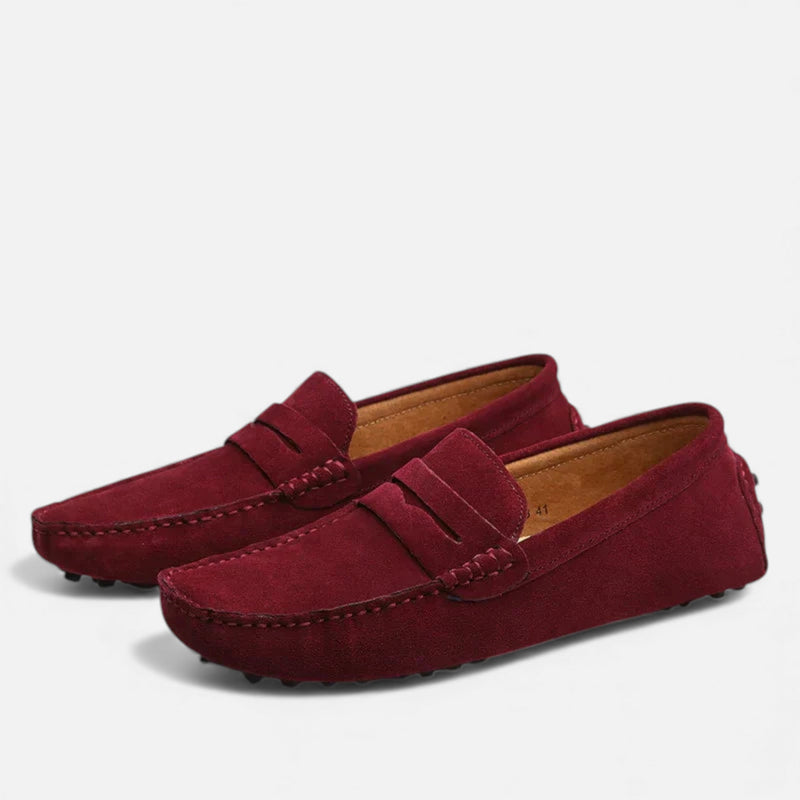 Men’s Slip-On Driver Loafers - Suede Look Casual Elegance