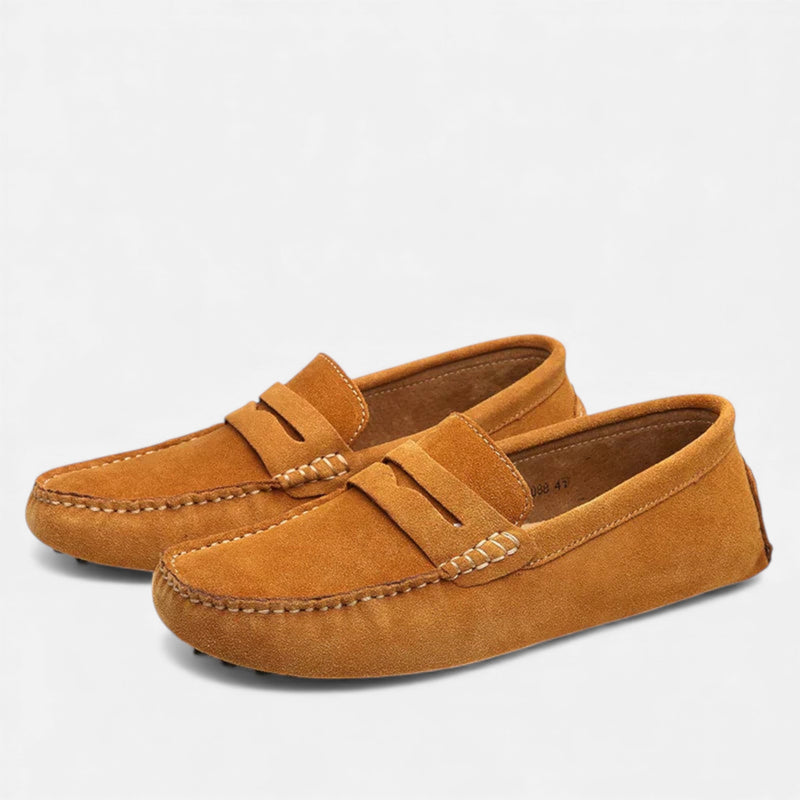 Men’s Slip-On Driver Loafers - Suede Look Casual Elegance