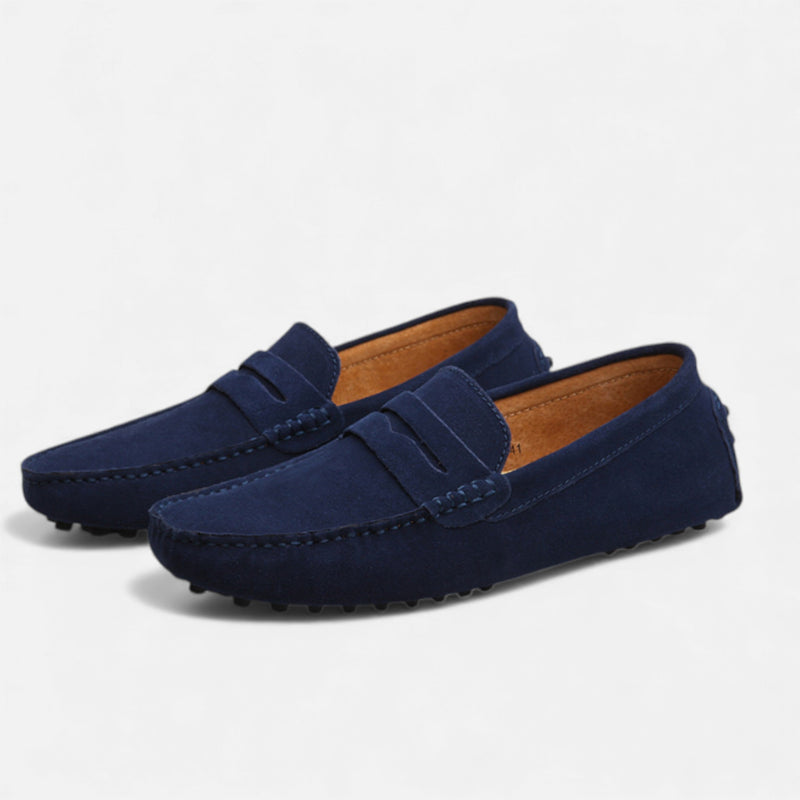 Men’s Slip-On Driver Loafers - Suede Look Casual Elegance