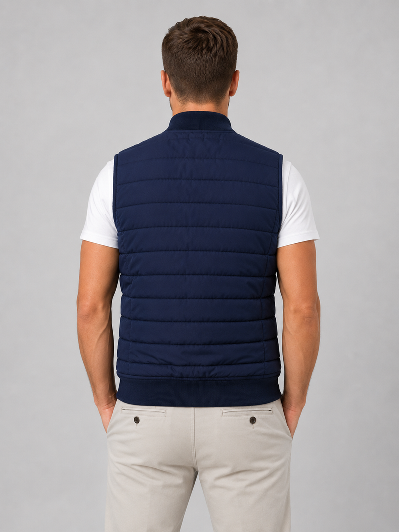 Men's Lightweight Quilted Bodywarmer - Full Zip Gilet Vest