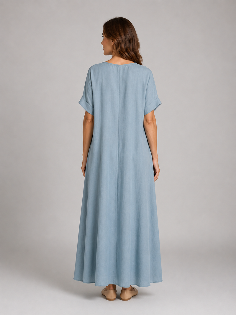 Women's Relaxed Pocket Maxi Dress - Flattering Flowy Silhouette