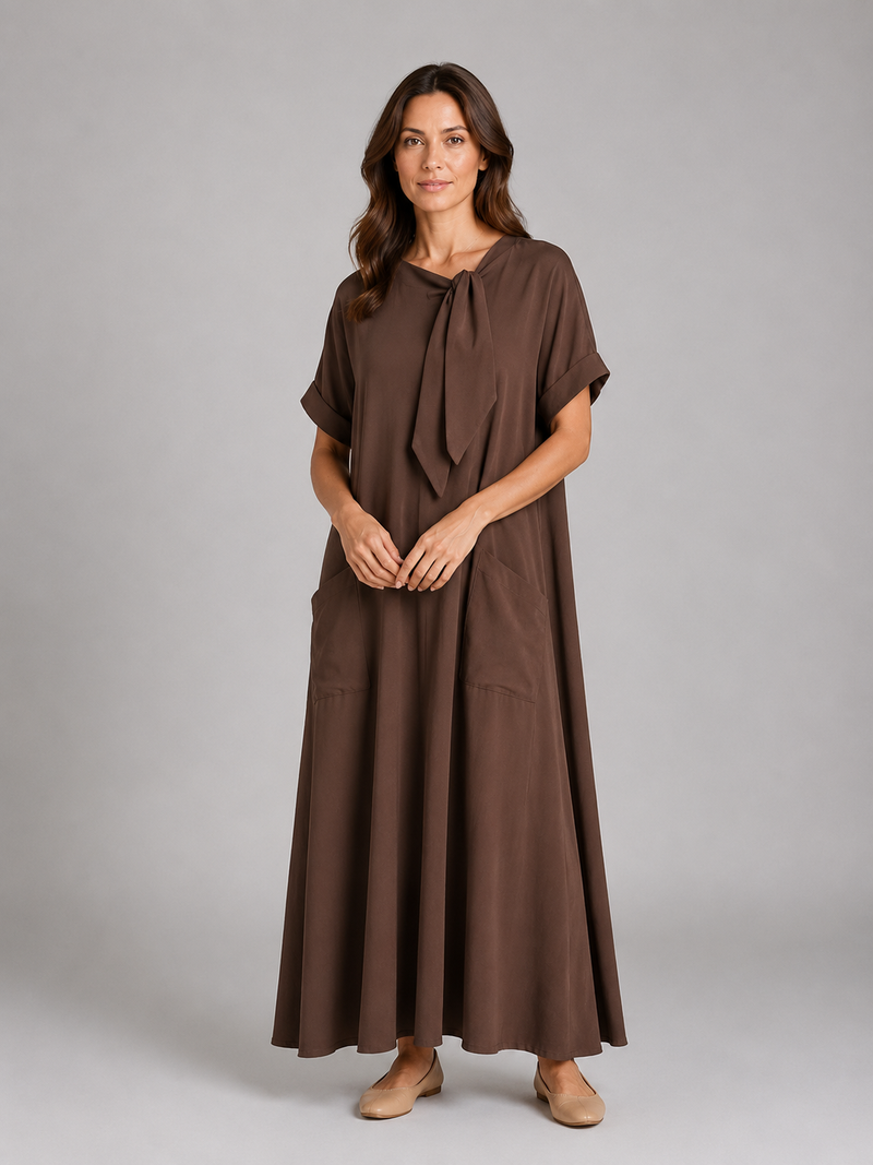 Women's Relaxed Pocket Maxi Dress - Flattering Flowy Silhouette