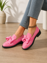Women’s Leather Loafers – Bow Detail Classic Slip-On