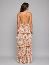 Women's Butterfly Ruffle Maxi Dress – Flowing Silhouette