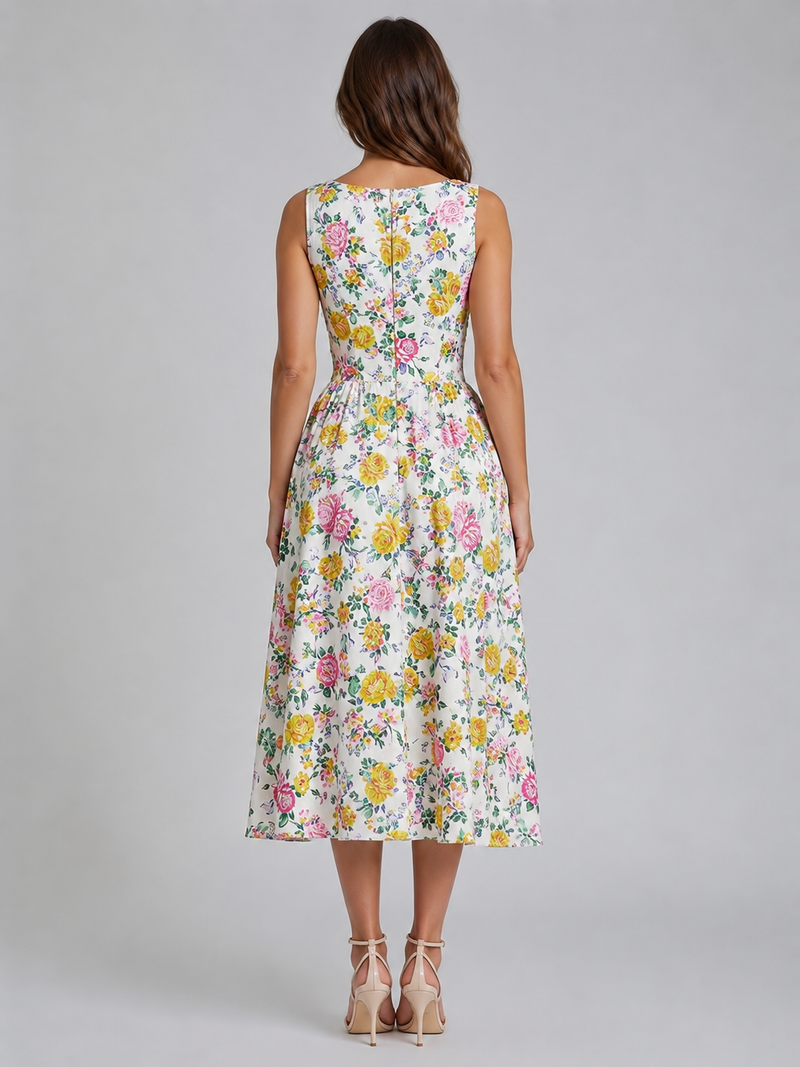 Women’s Floral Midi Sundress - Summer Occasion Style
