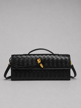 Women’s Woven Leather Look Clutch Bag – Timeless Elegant Design
