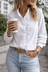 Harper | Women Ruffle Detail Button Blouse