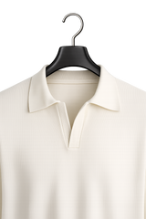 Ribbed Polo Cotton Sweater