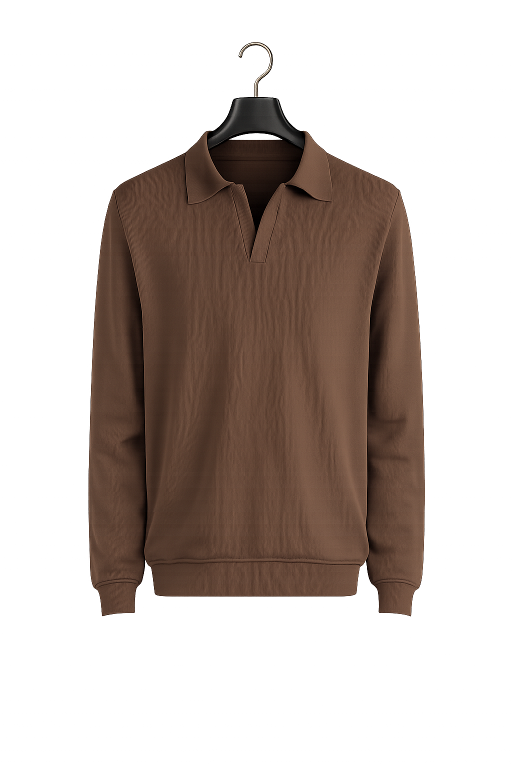 Ribbed Polo Cotton Sweater