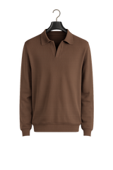 Ribbed Polo Cotton Sweater