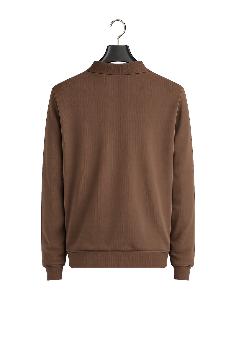 Ribbed Polo Cotton Sweater