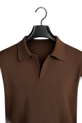 Ribbed Polo Cotton Sweater