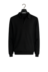 Ribbed Polo Cotton Sweater