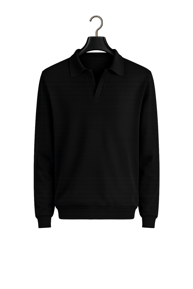 Ribbed Polo Cotton Sweater