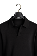 Ribbed Polo Cotton Sweater