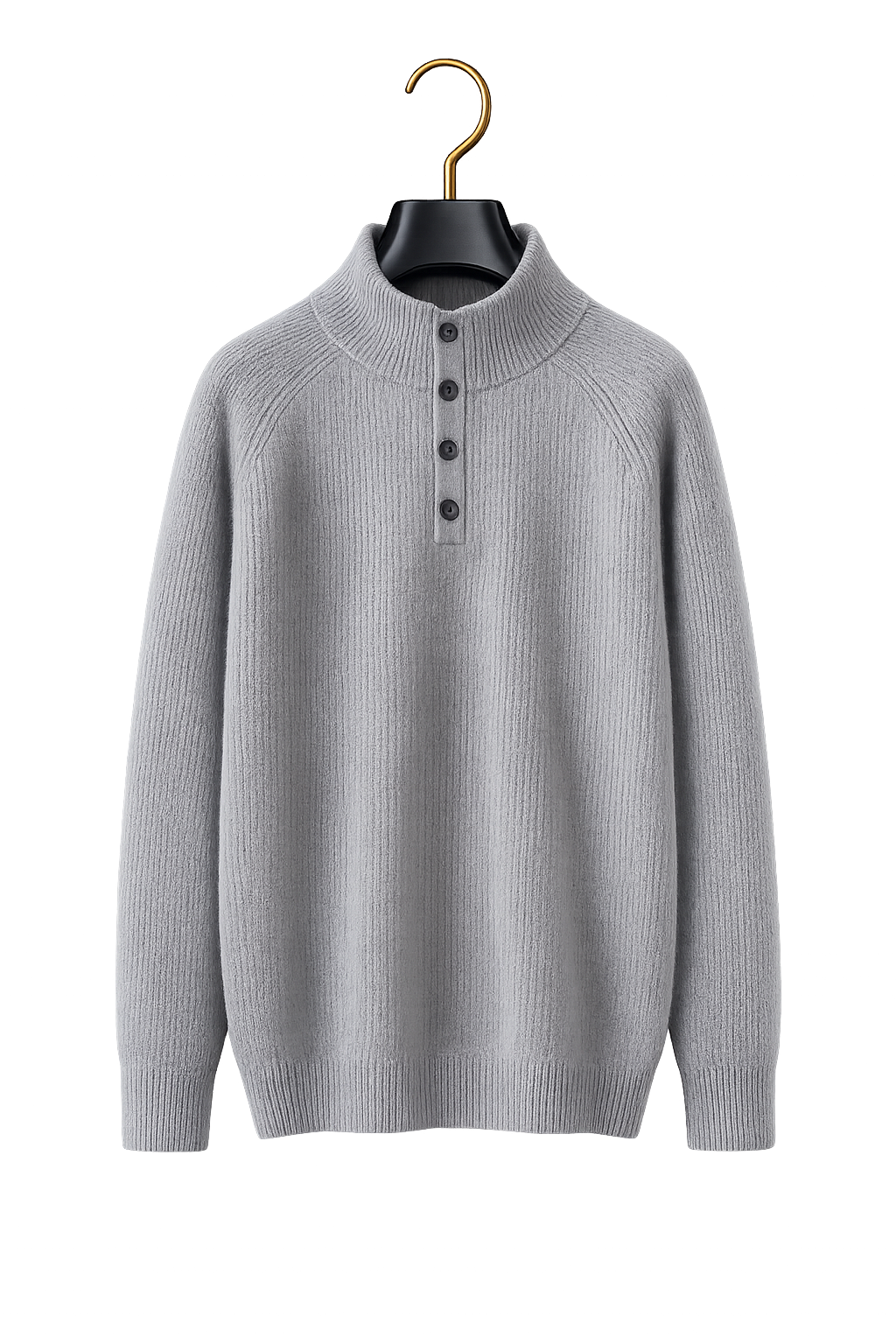 Maison Cashmere Mock-Neck Henley