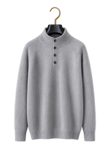 Maison Cashmere Mock-Neck Henley