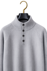 Maison Cashmere Mock-Neck Henley