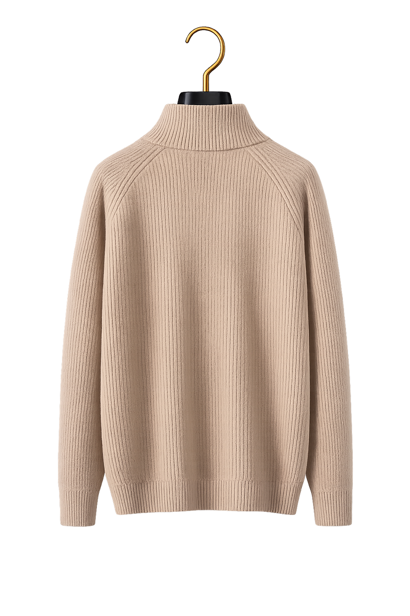 Maison Cashmere Mock-Neck Henley