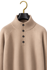 Maison Cashmere Mock-Neck Henley