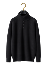 Maison Cashmere Mock-Neck Henley