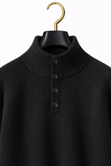 Maison Cashmere Mock-Neck Henley