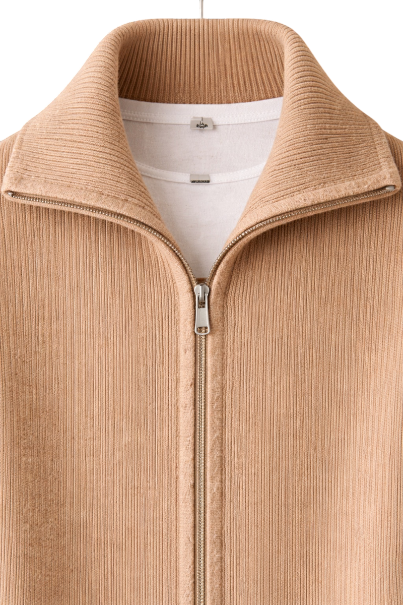 Maison Cashmere Velouré Zip Jacket
