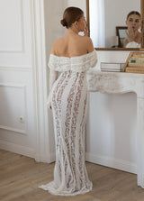 Arielle | Elegant Lace White Maxi Dress