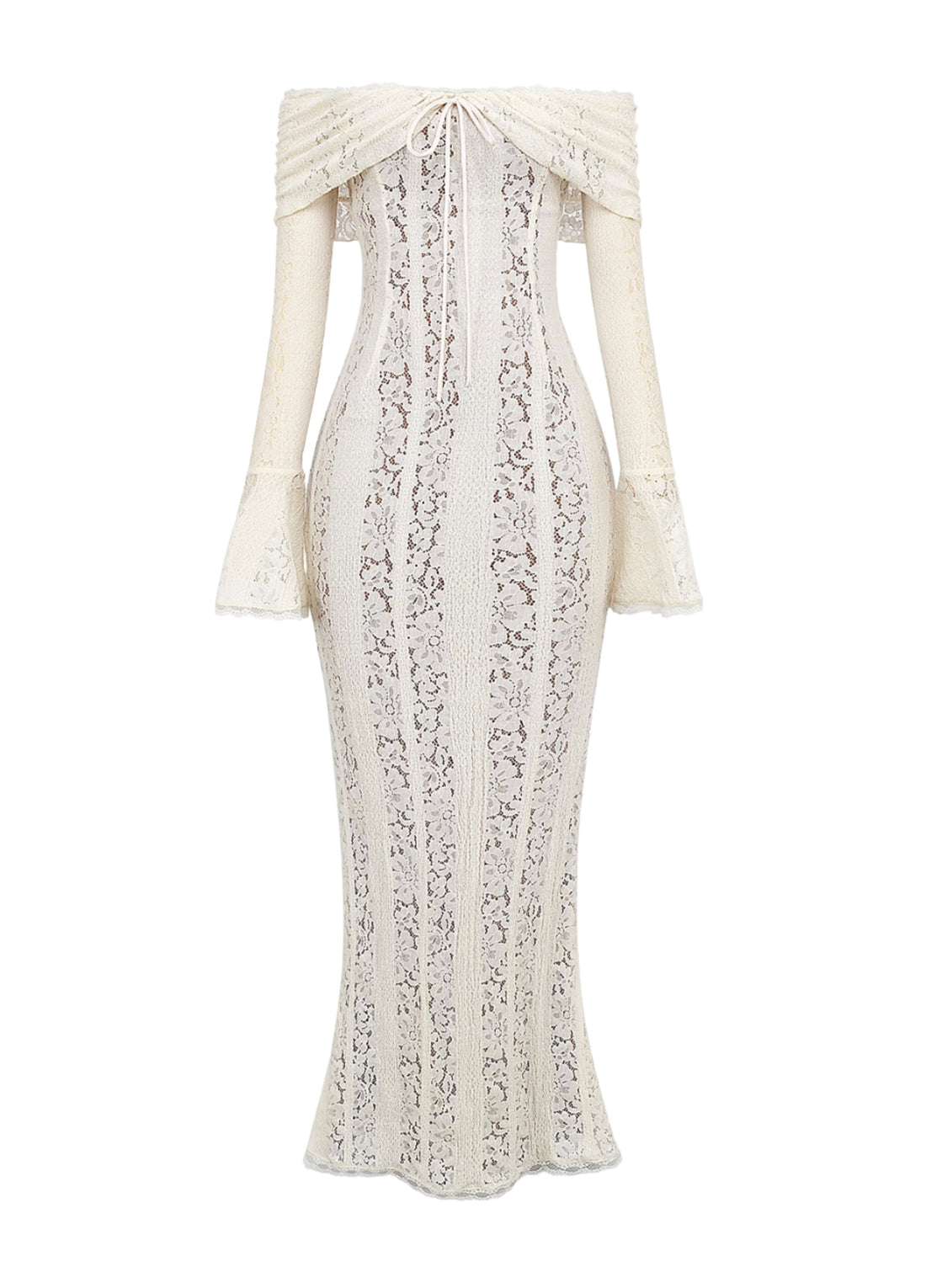 Arielle | Elegant Lace White Maxi Dress