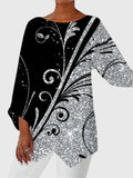Silver Floral Swirl