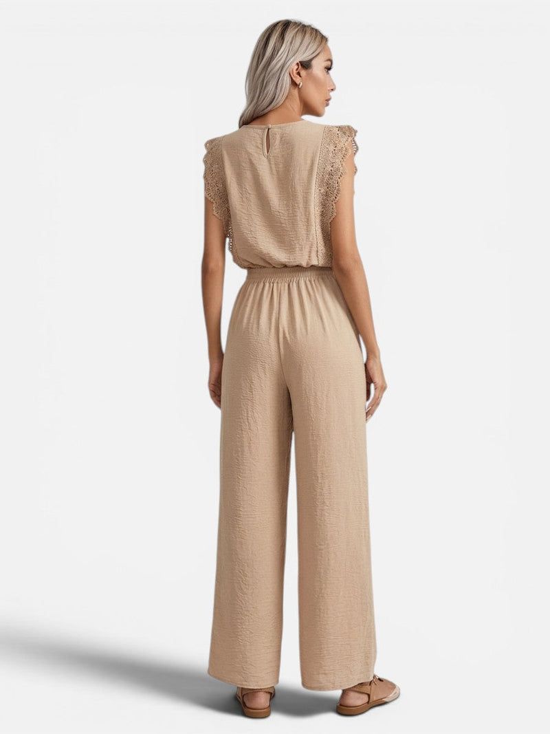 Women’s Two Piece Outfit Set - Relaxed Top & Wide Leg Trousers