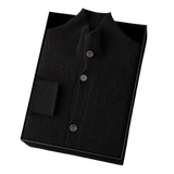 Stand-Collar Knit Cardigan
