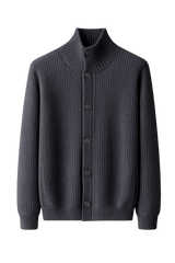 Stand-Collar Knit Cardigan