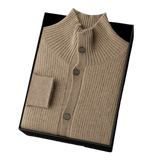 Stand-Collar Knit Cardigan