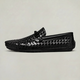 Men's Woven Leather Slip-On Driving Loafers
