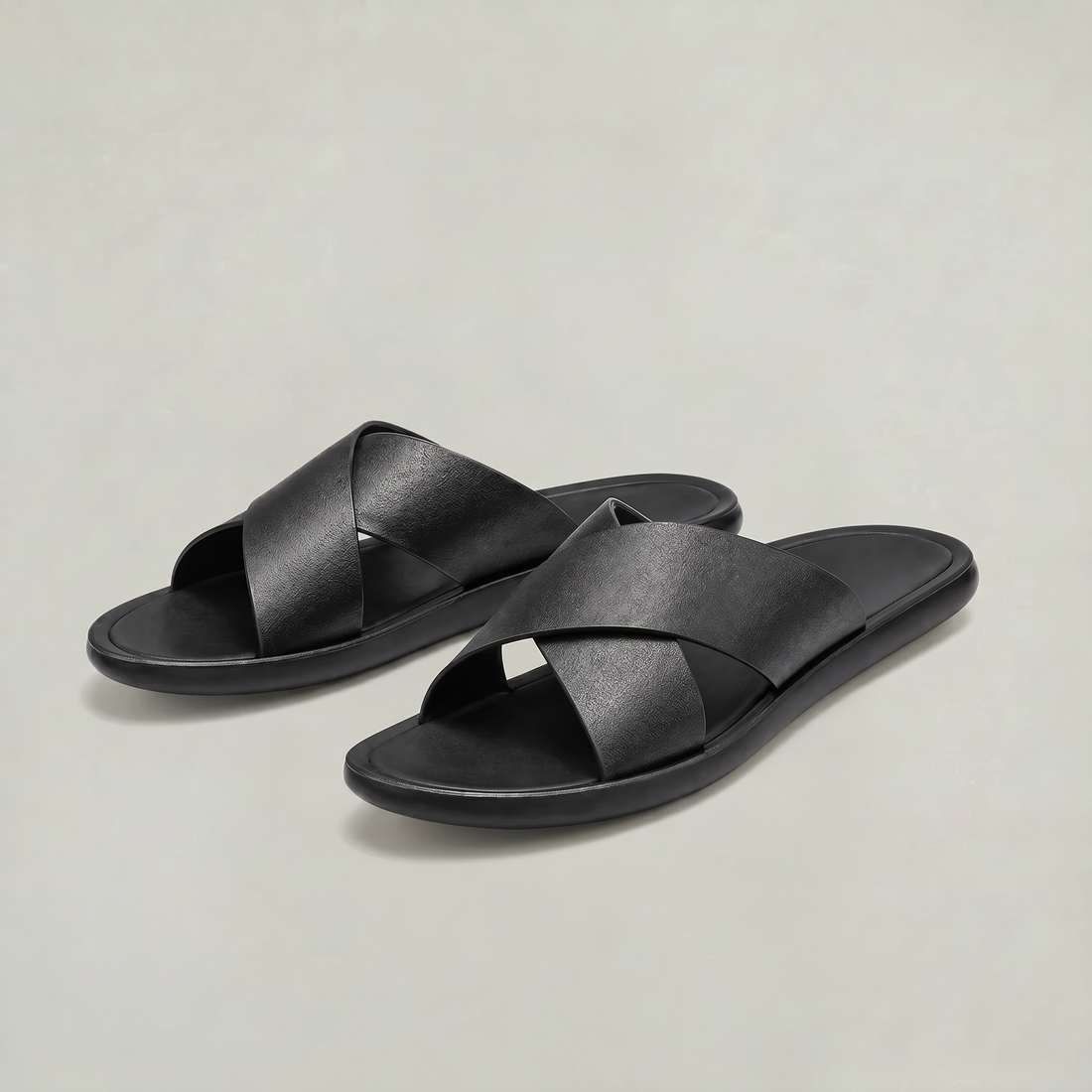 Men's Cross Strap Slide Sandals - Anti-Slip Home Slippers