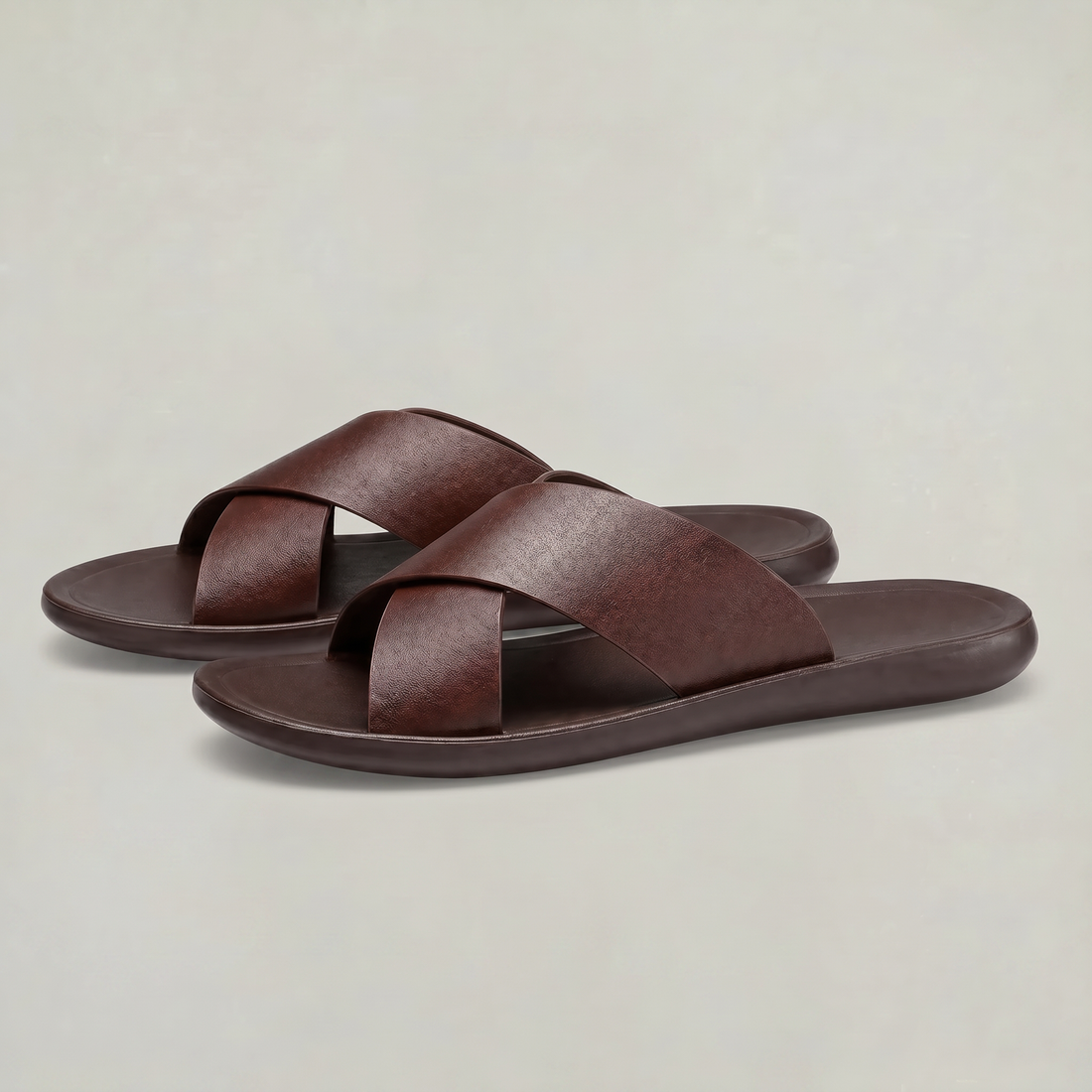 Men's Cross Strap Slide Sandals - Anti-Slip Home Slippers