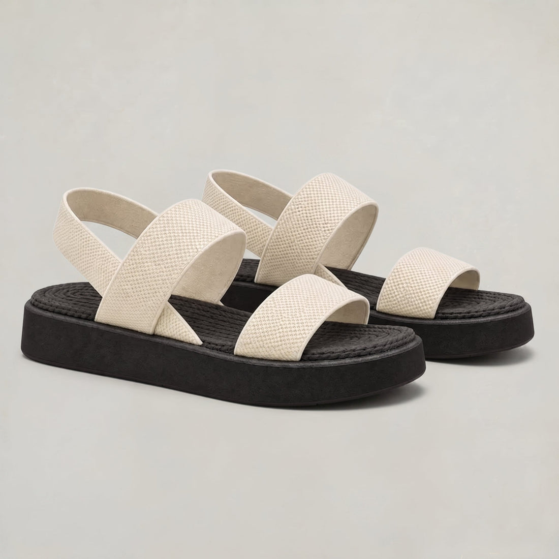 Women's Open Toe Platform Slide Sandals With Elastic Strap