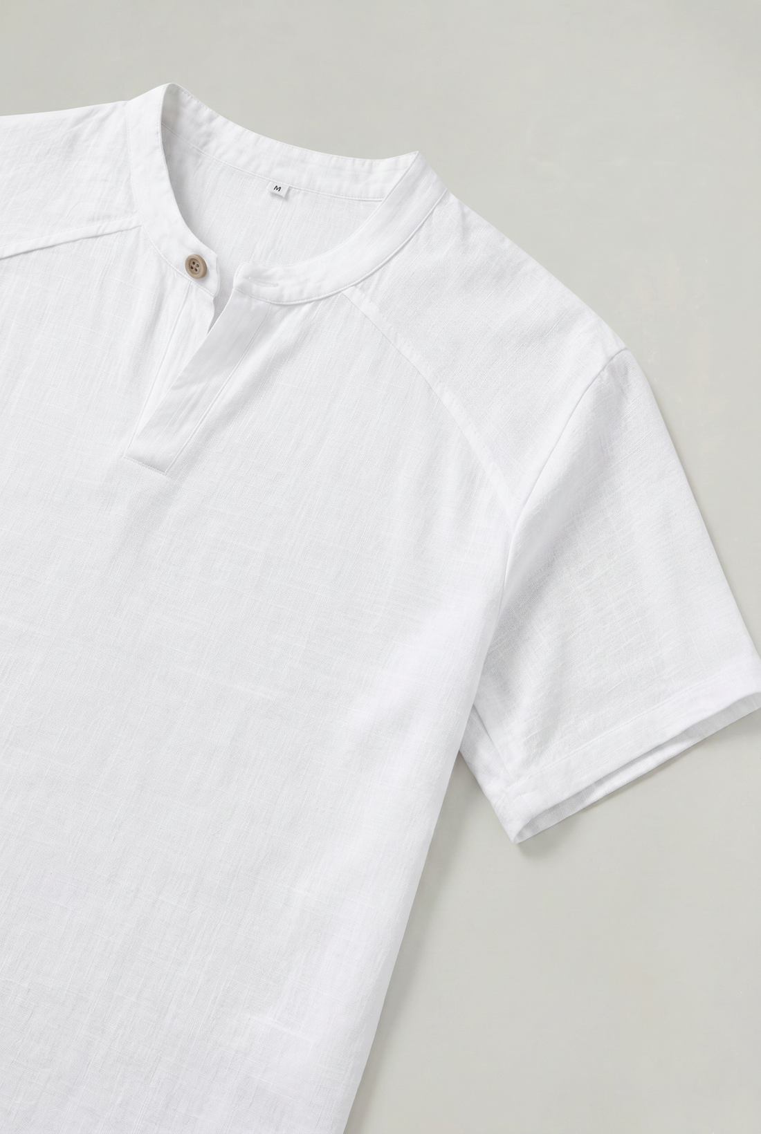 Men's Linen Short Sleeve Henley T-Shirt