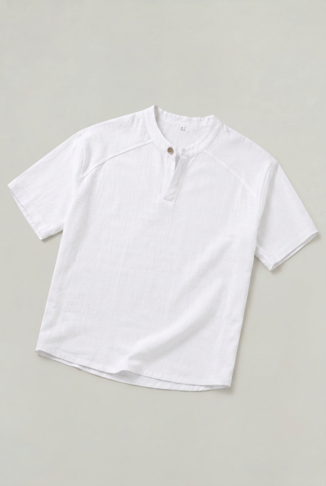Men's Linen Short Sleeve Henley T-Shirt
