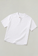 Men's Linen Short Sleeve Henley T-Shirt