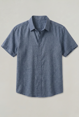 Men's Cotton-Linen Short Sleeve Shirt